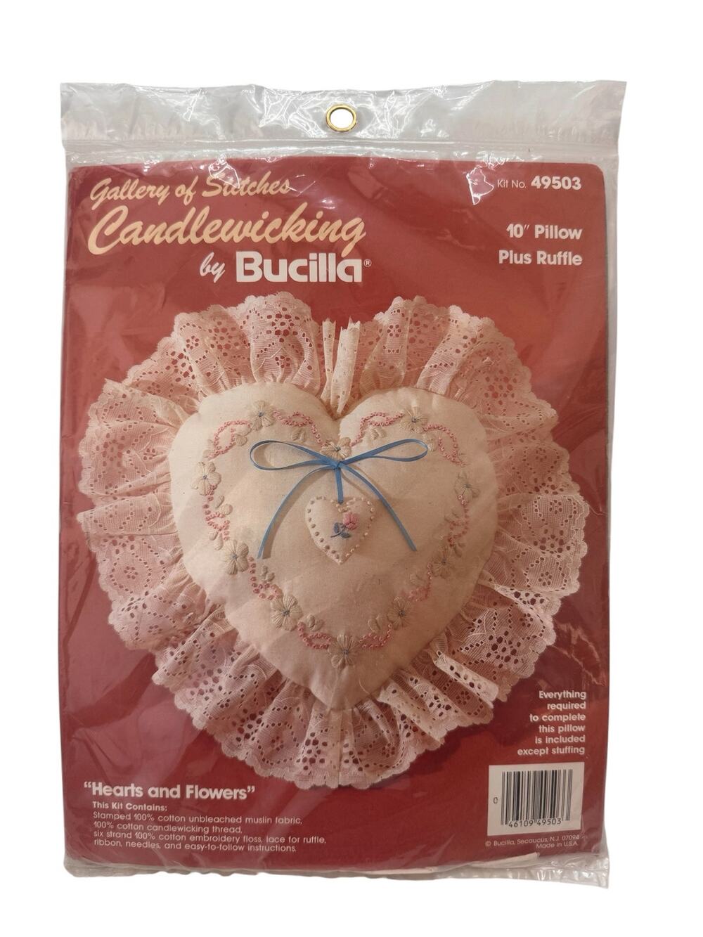 Vintage BUCILLA *NEW* Pillow Ruffle Kit Gallery of Stitches Candlewicking 1980s